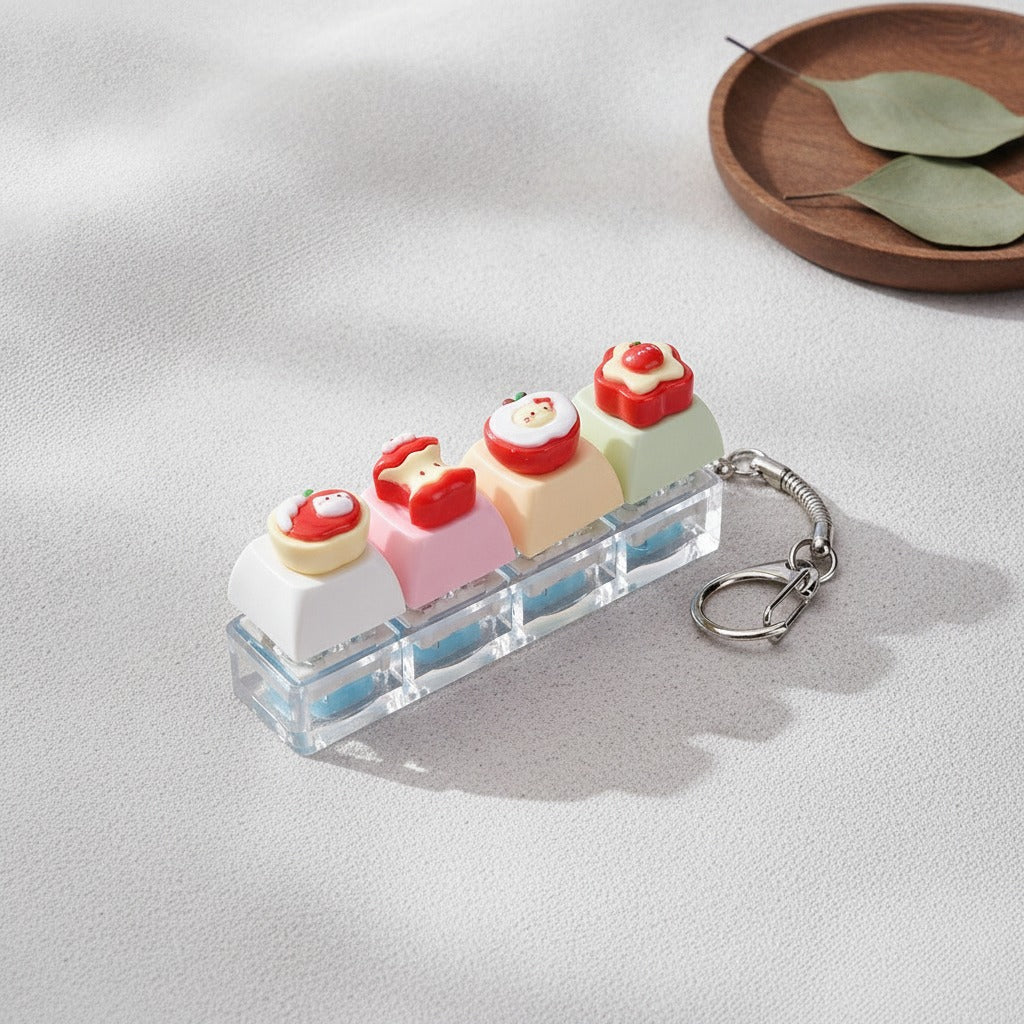 Miniature Dessert Keychain Charm - Strawberry Shortcake