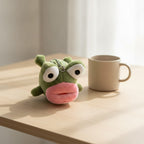 Fuzzy Frog Keychain - Green