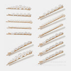 Pearl Hair Clips Set Gold Minimalist – hair accessories (view 1)