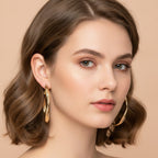 Twisted Oval Hoop Earrings - Gold