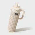 Cream Checkered Kids' Sippy Cup – novelty & toys (view 1)