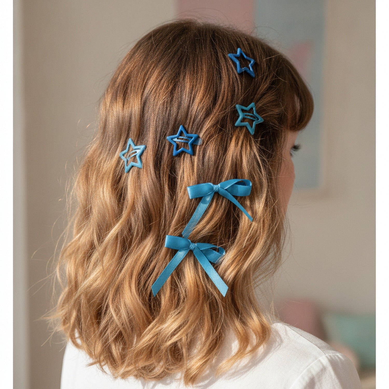 Butterfly & Star Hair Clip Set Blue