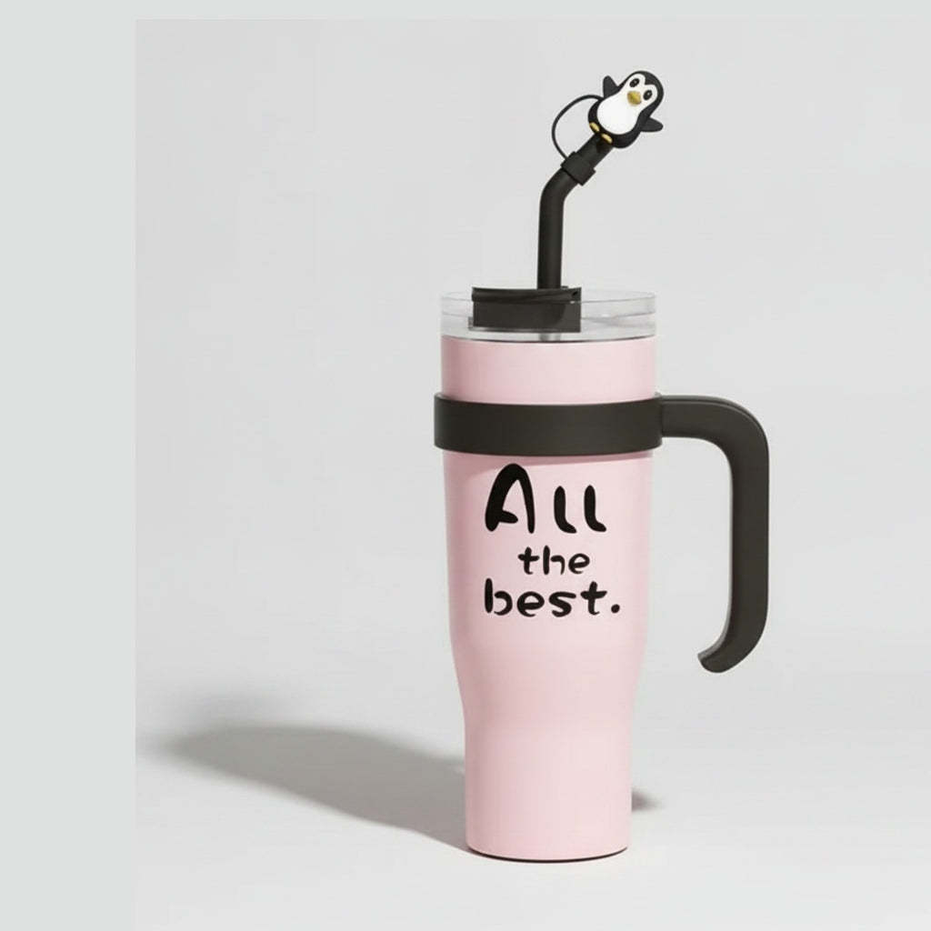 Pink Tumbler Cup With Bird Charm Handle – novelty & toys (view 1)