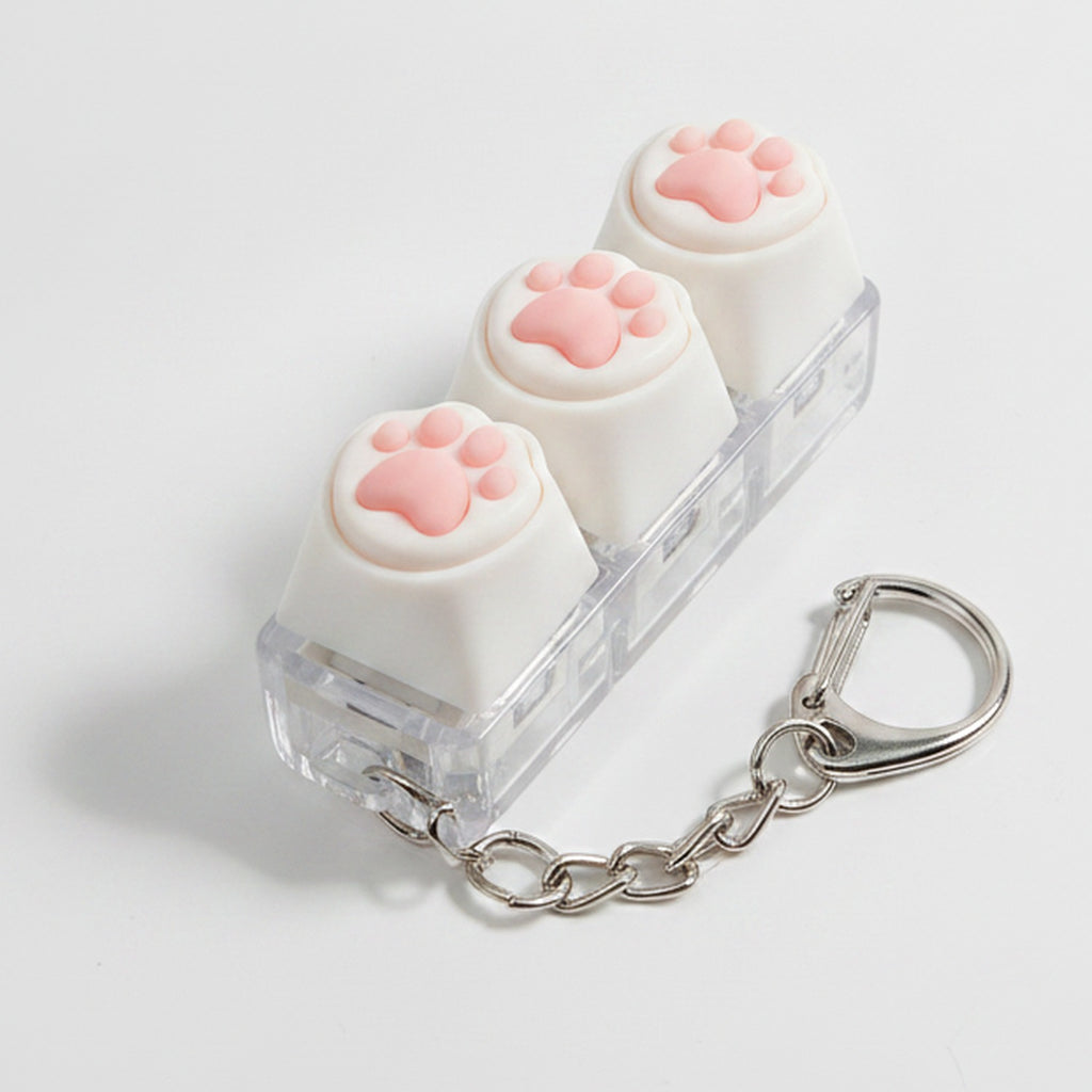 Paw Pad Mini Keyboard Keychain - Plush