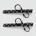 Black Polka Dot Bow Hair Clips Pair – hair accessories (view 1)