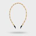 Pearl Beaded Gold Twisted Headband – hair accessories (view 1)