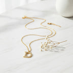 Pave Initial Letter Necklace - Gold D