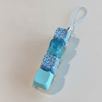 Leopard Print Nail Polish Keychain - Blue Leopard