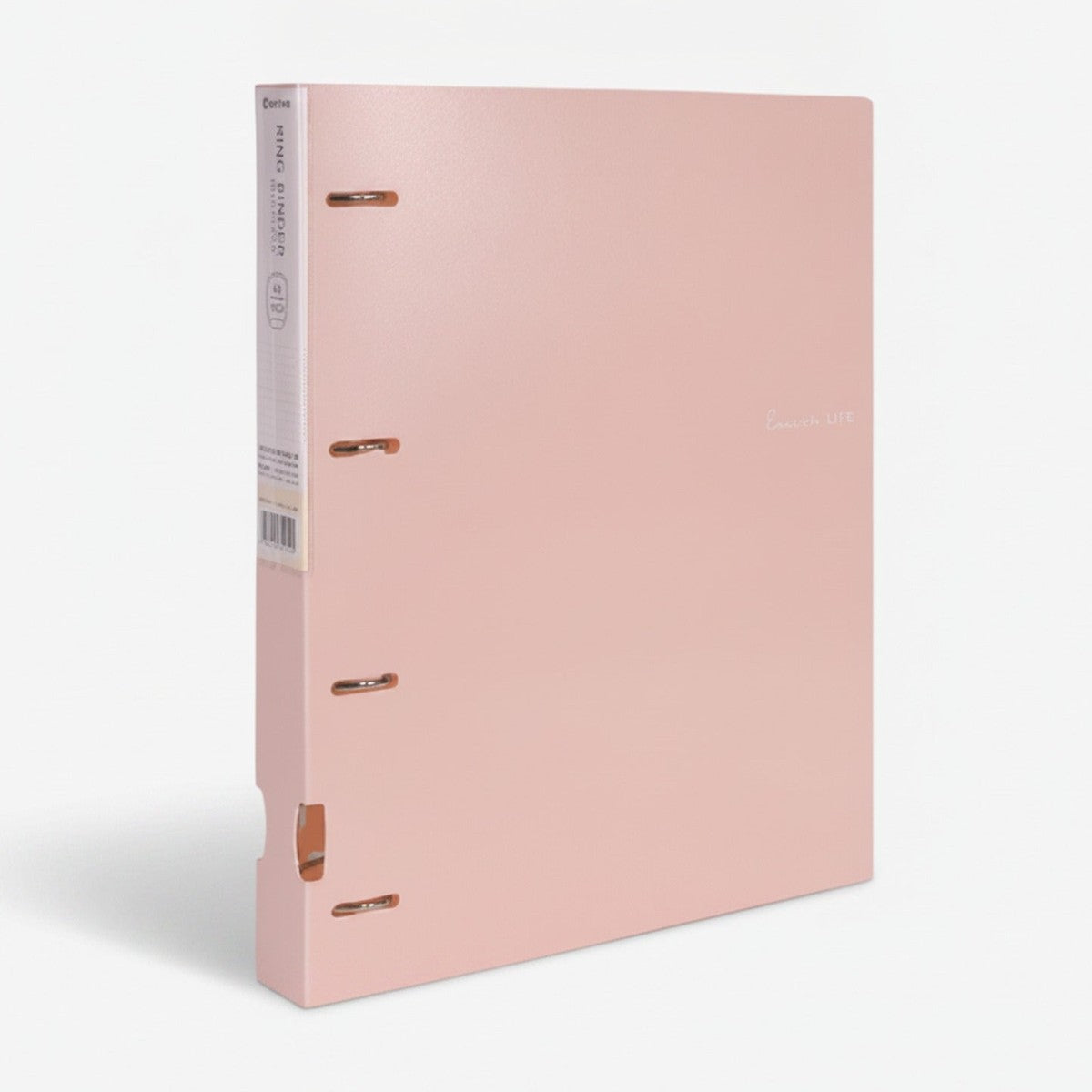 Leather 2-Ring Binder with Rose Clasps - Pink – stationery (view 1)