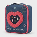 Love You Forever Velvet Case - Navy & Pink Heart
