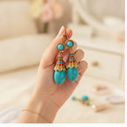 Turquoise Drop Statement Earrings Turquoise