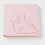 Cute Sleeping Bunny Pink Hardcover Notebook – stationery (view 1)