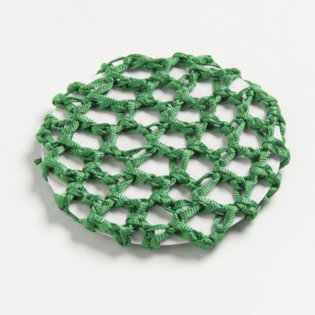 Crochet Mesh Hair Net - Dark Green