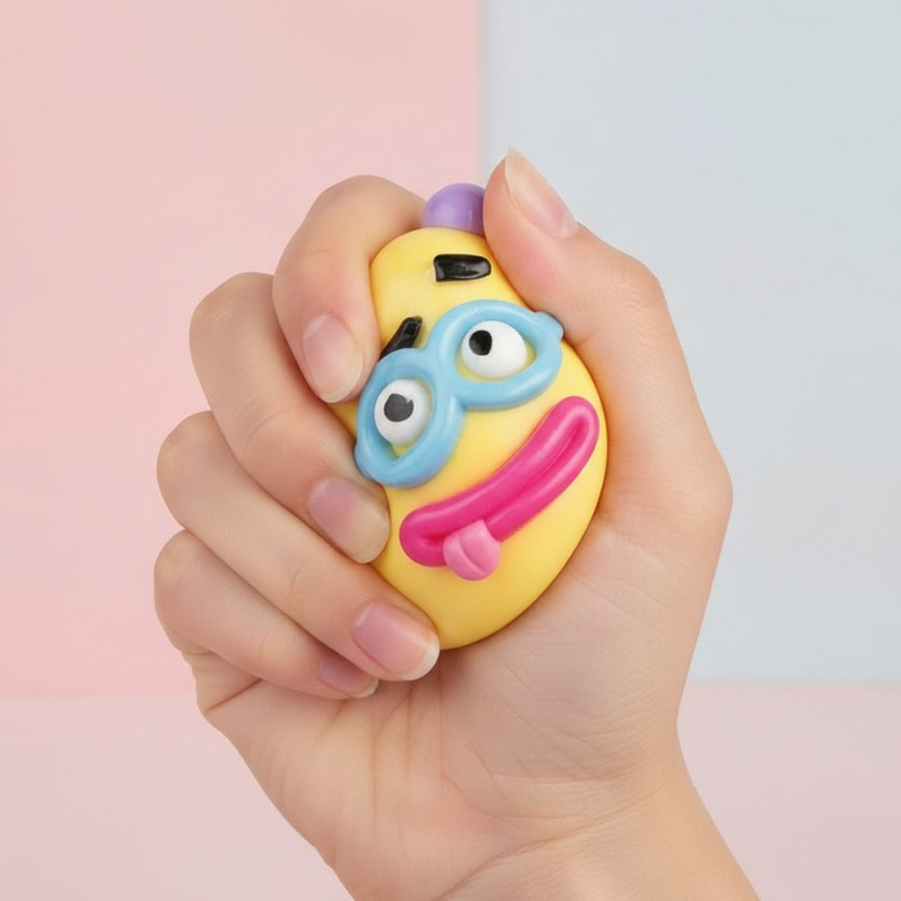 Blob Stress Ball Toy - Yellow - squeeze in hand