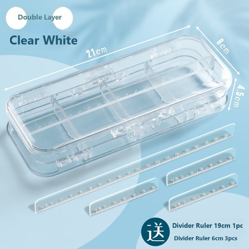 Transparent Pencil Case - White