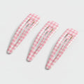 Teardrop Hair Clips Set - Light Pink Check – hair accessories (view 1)
