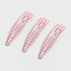 Teardrop Hair Clips Set - Light Pink Check – hair accessories (view 1)