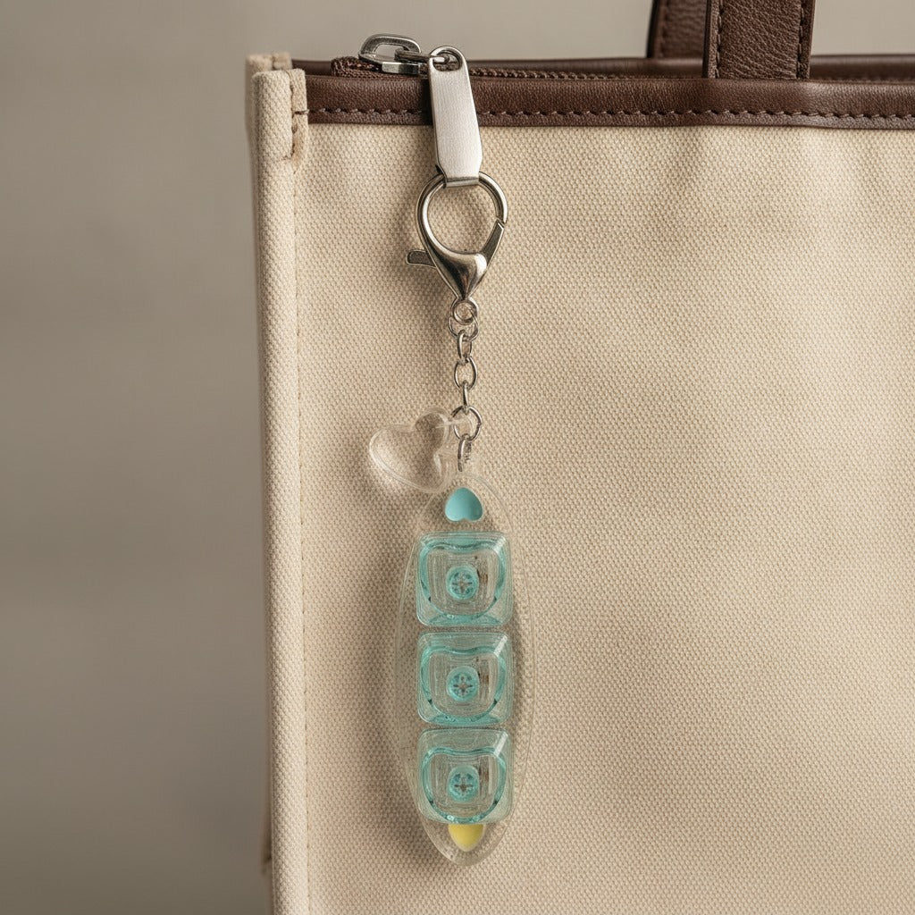 Heart Keycap Light-Up Keychain - Clear