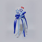 Star & Bow Hair Clip Set Dual Blue