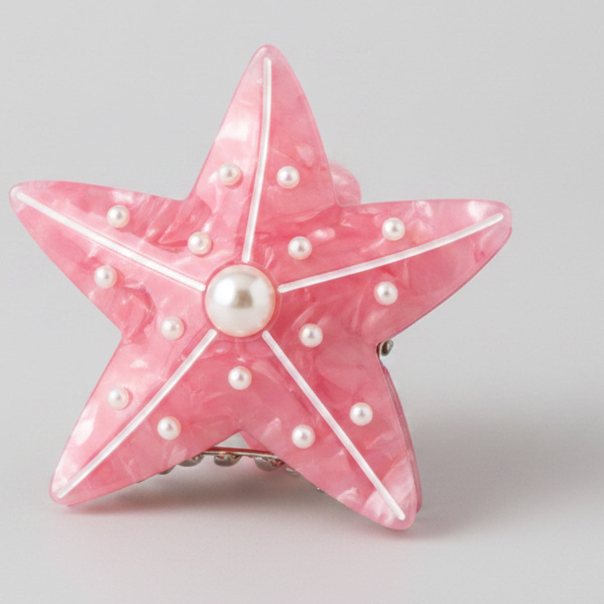 Shell Textured Hair Claw - Pink Starfish