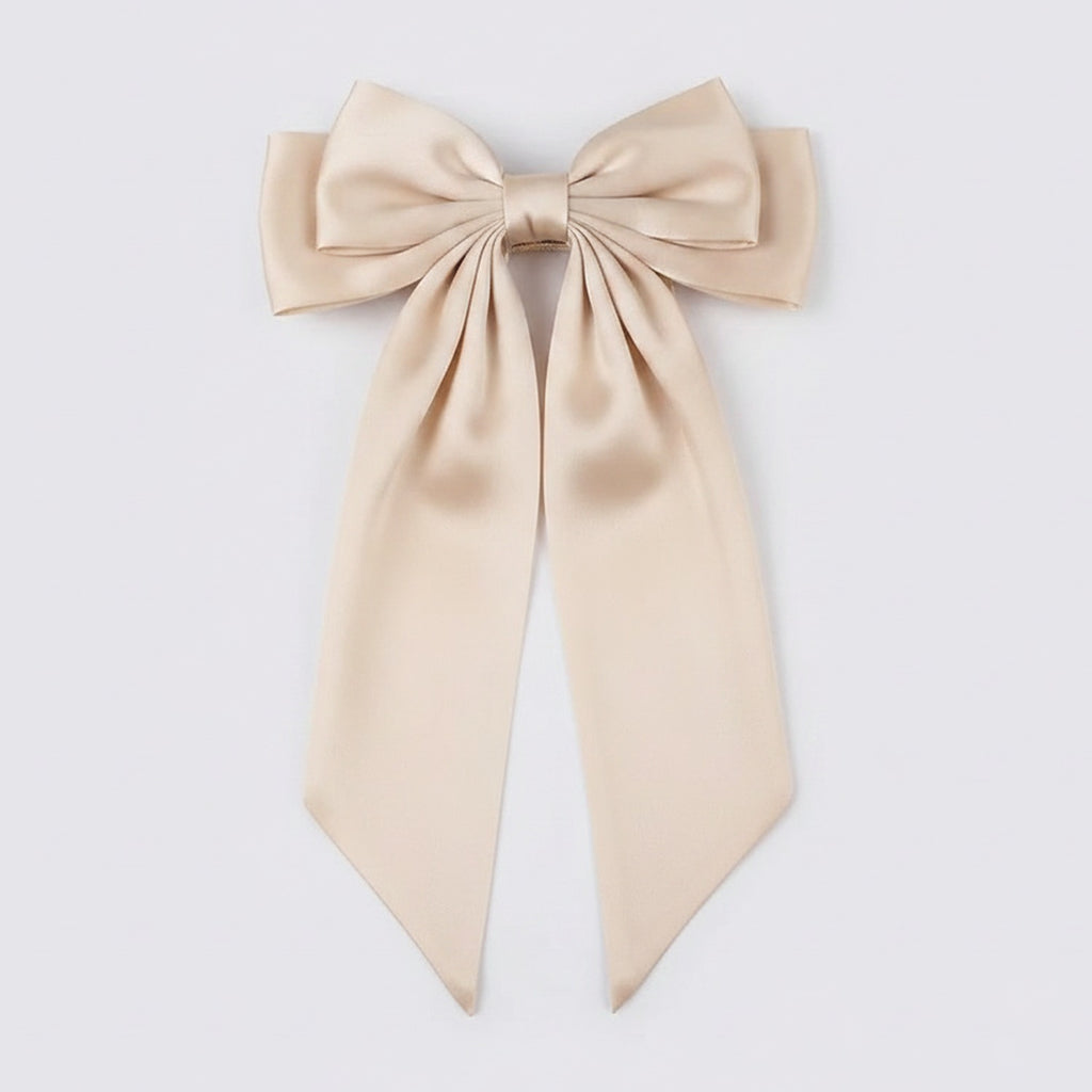 Leopard Bow Hair Claw - Cream Leopard