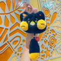 Bell Cat Plush Keychain Cute Bag Charm Gift Toy - Black