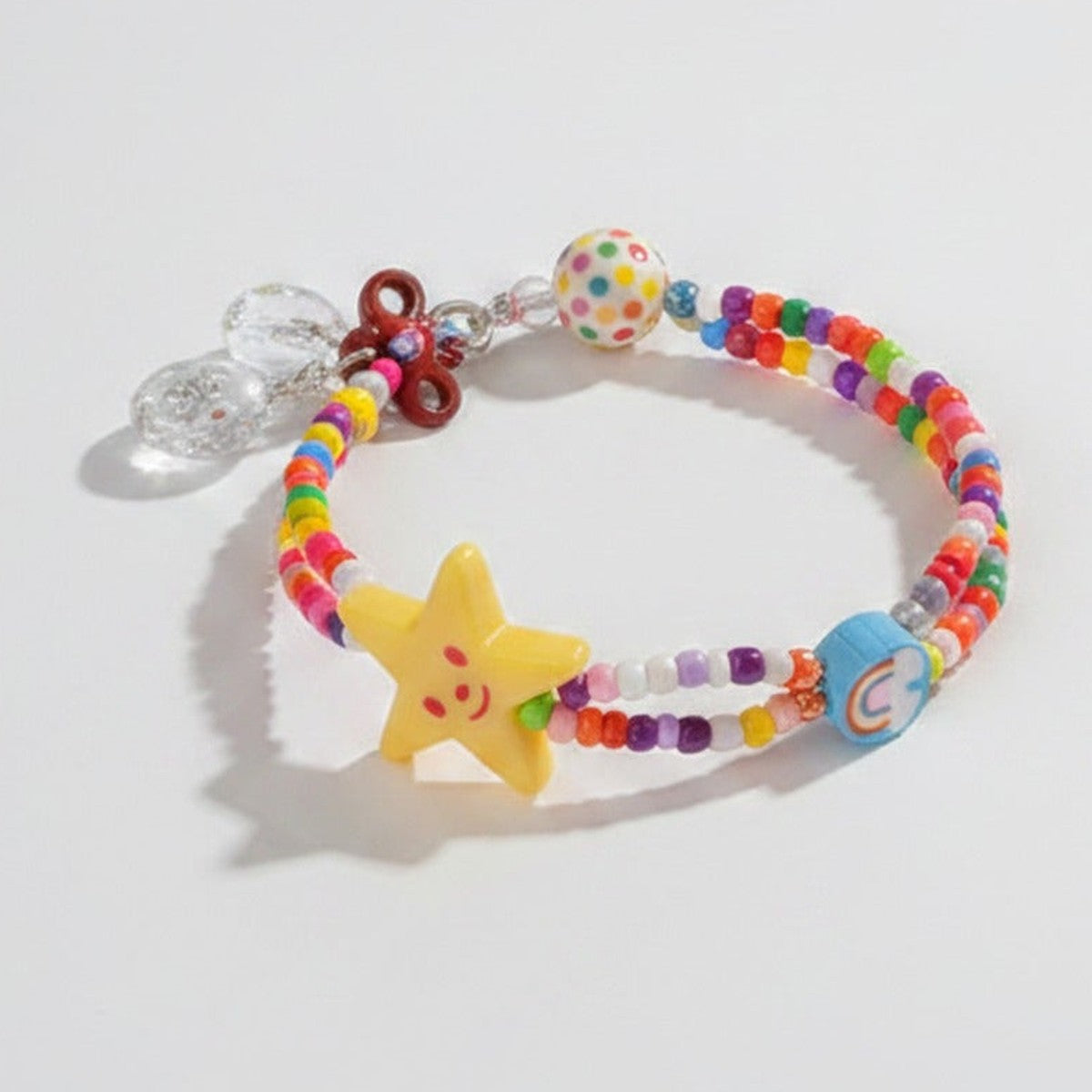 Colorful Beaded Bracelet With Yellow Star Charm – jewelry (view 1)