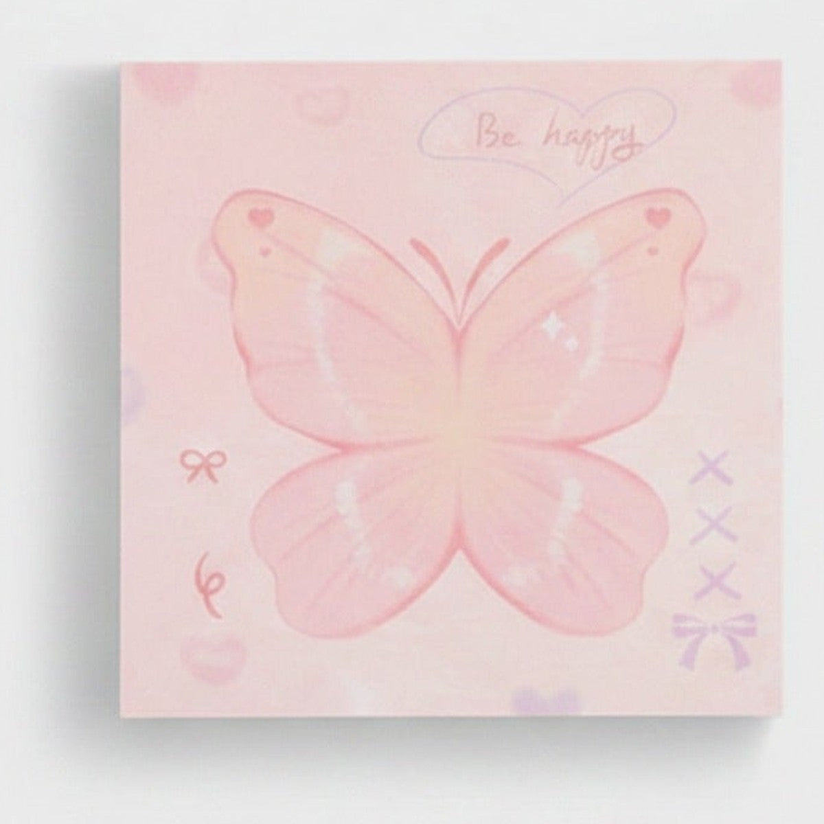 Butterfly Pink Sticky Notes Pad – stationery (view 1)