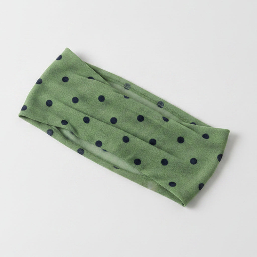 Velvet Hair Clip - Green Polka Dot – hair accessories (view 1)