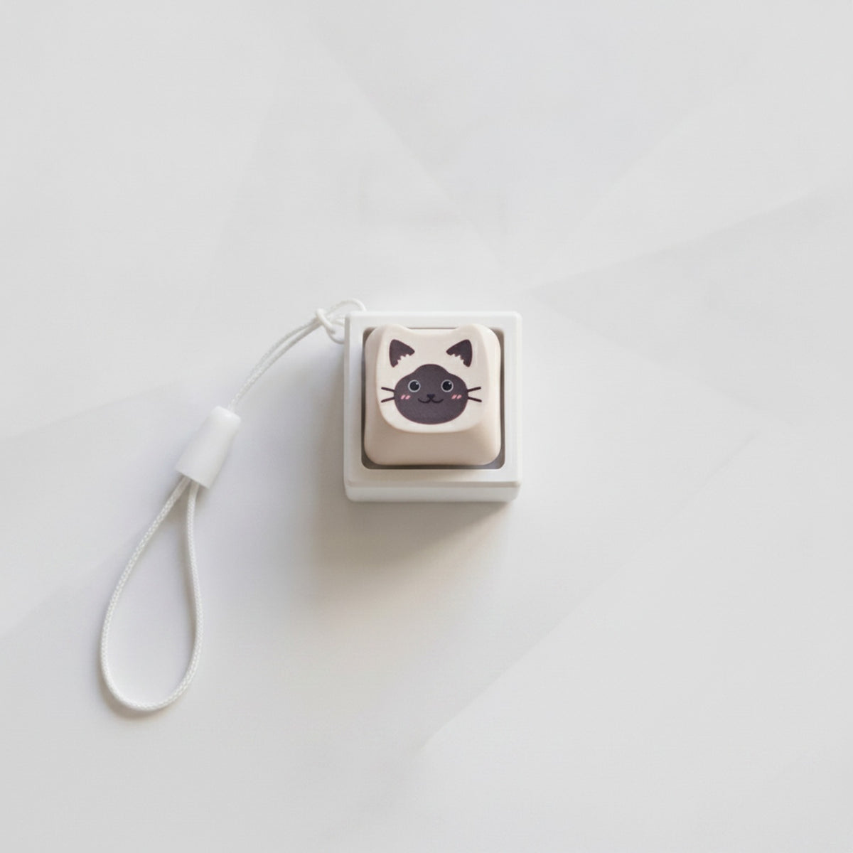 Cute Cat Keycap Keychain - Cat Face Type A