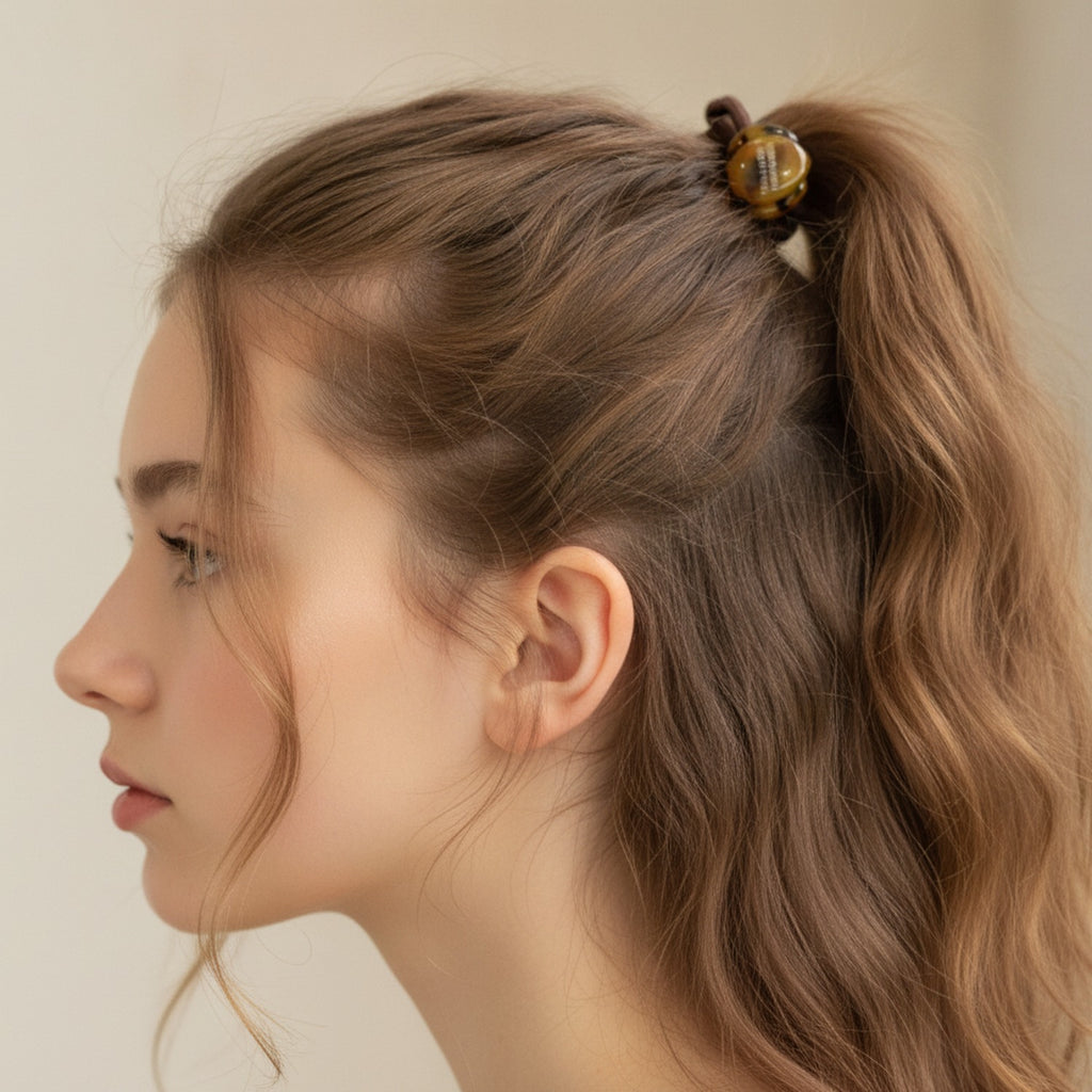 Heart Charm Hair Tie Tortoiseshell