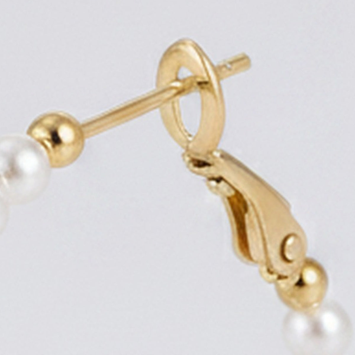 Pearl Beaded Hoop Earrings - Pearl & Gold