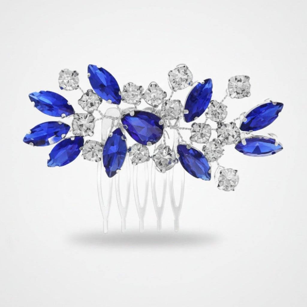 Crystallized Statement Hair Comb - Blue – hair accessories (view 1)