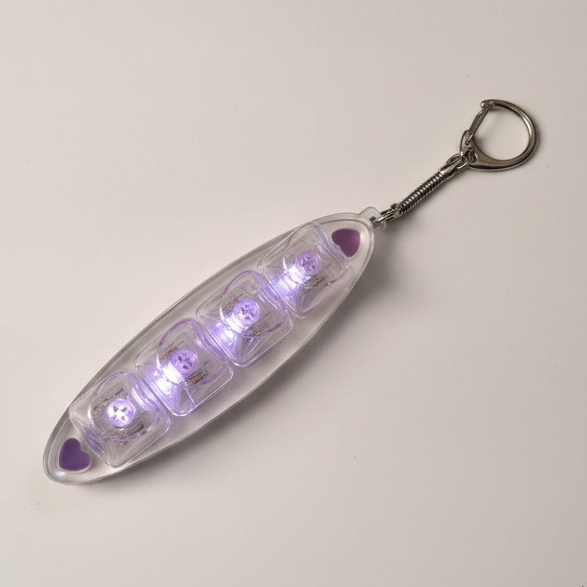 Heart Keycap Light-Up Keychain - Purple
