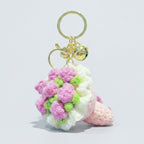 Crocheted floral keychain - Type 1 – novelty & toys (view 1)