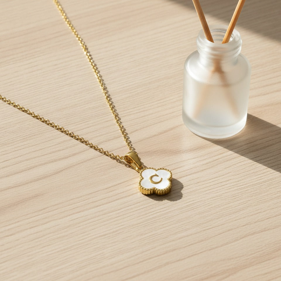 Butterfly Initial Pendant Necklace - Gold