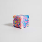 Rainbow marble fidget cube - front