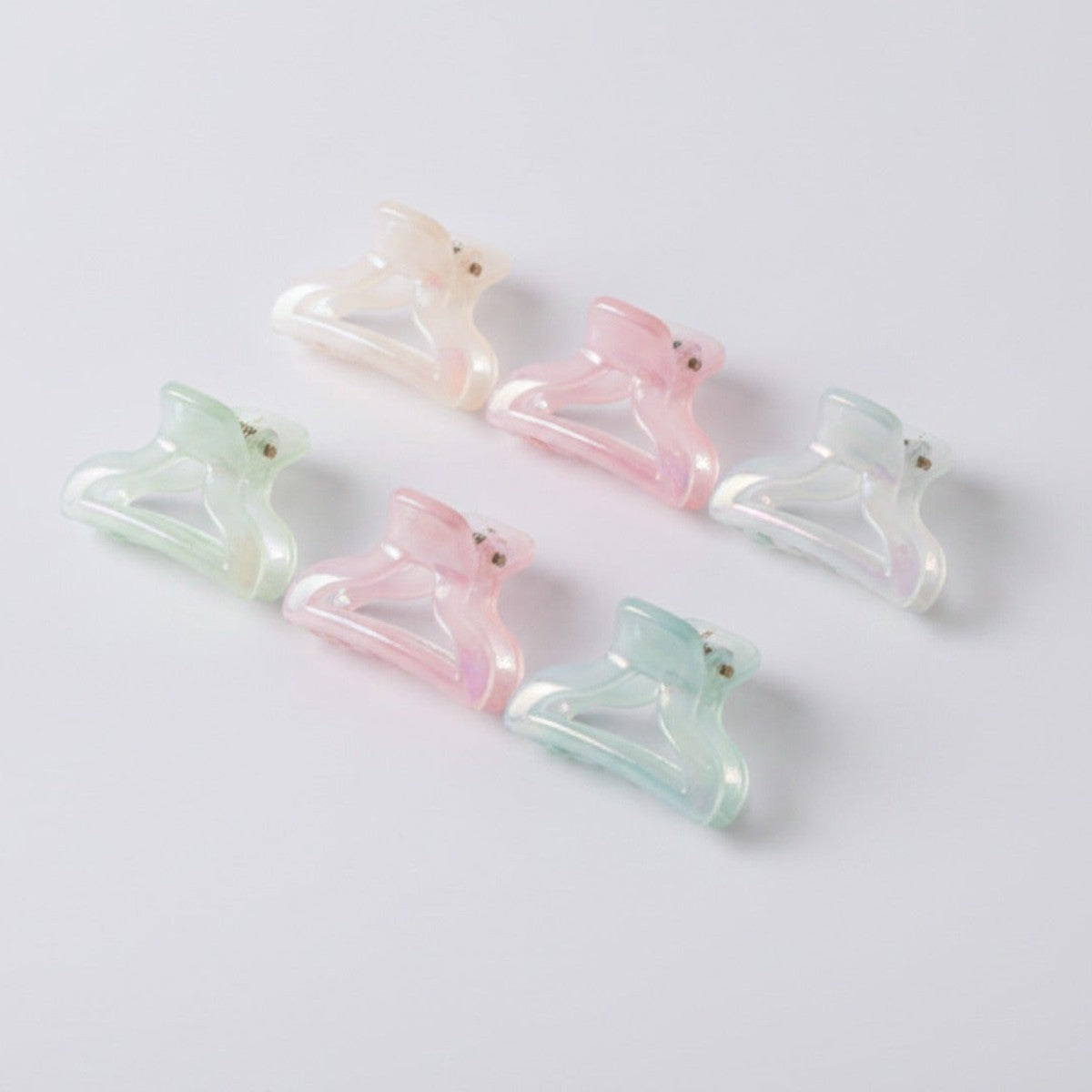 Mini Claw Clip Set – 6 Pack - Mint & Blue – hair accessories (view 1)