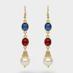 Gold Jewel Drop Earrings Gold