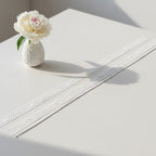 Sheer Lace Tie Scarf Duo - White
