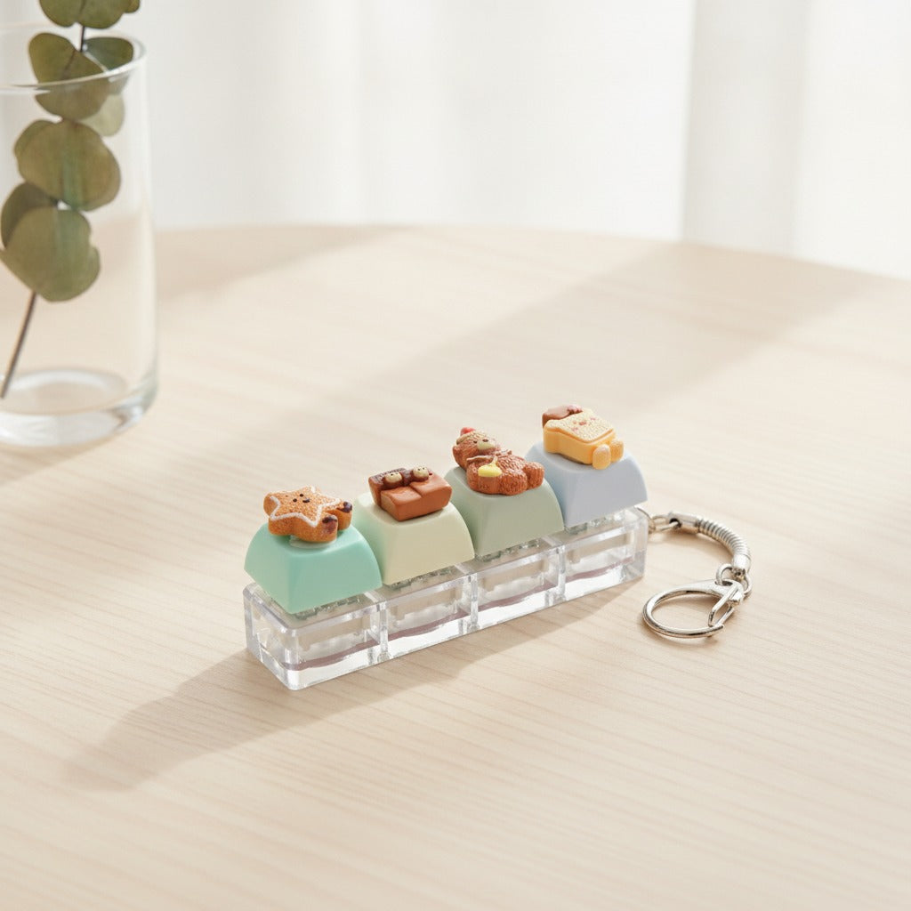 Miniature Dessert Keychain Charm - Bear & Stars