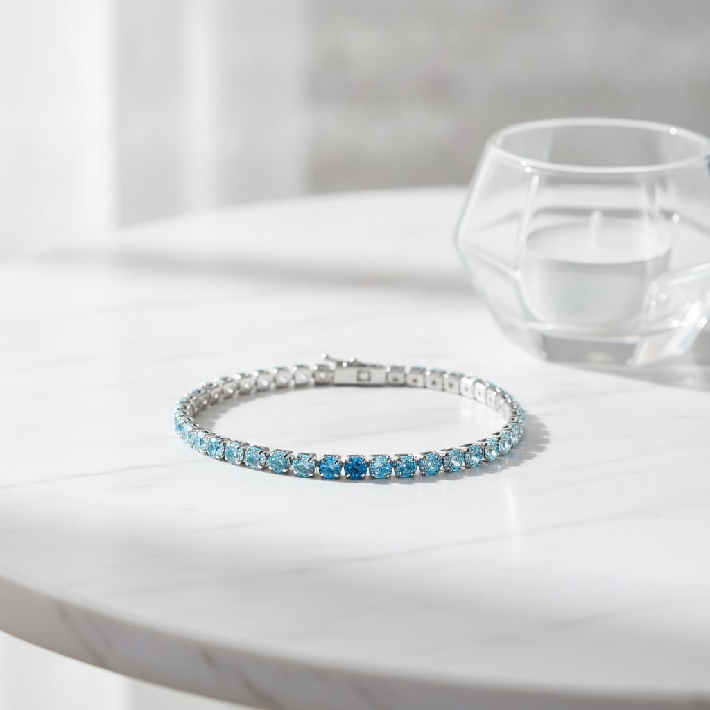Sparkle Tennis Bracelet - Blue Gradient