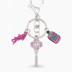 Acrylic Keyring Set With Charm Charms - Pink & Silver Charm Set – novelty & toys (view 1)