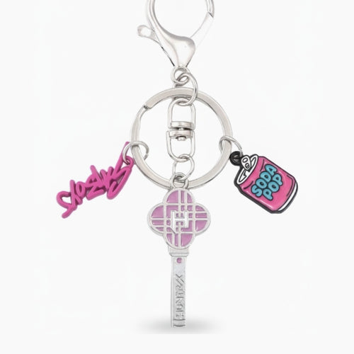 Acrylic Keyring Set With Charm Charms - Pink & Silver Charm Set – novelty & toys (view 1)