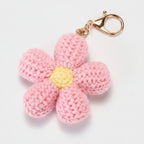 Crochet Daisy Bag Charm - Pink