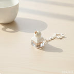 Dumpling Duo Keychain - Milky White