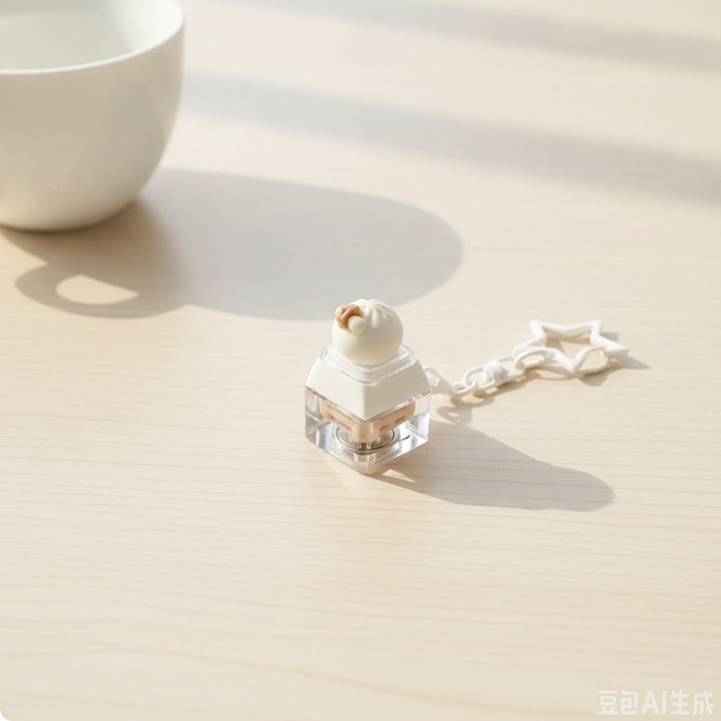 Dumpling Duo Keychain - Milky White