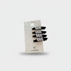 Rhinestone Black Clip Hair Pin Set Trapezoid Rhinestone