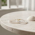Pearl Beaded Hoop Earrings - Pearl & Gold
