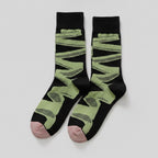 Green Abstract Pattern Crew Socks – apparel accessories (view 1)